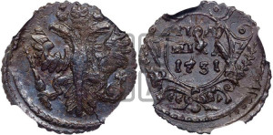 Полушка 1731 года (крест державы простой)