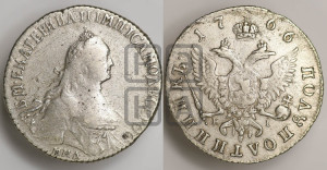 Полуполтинник  1766 года ММД/EI (с шарфом на шее)