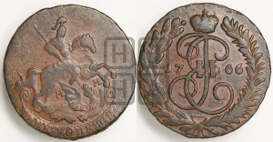 2 копейки 1766 года ММ (ММ, Красный  монетный двор)