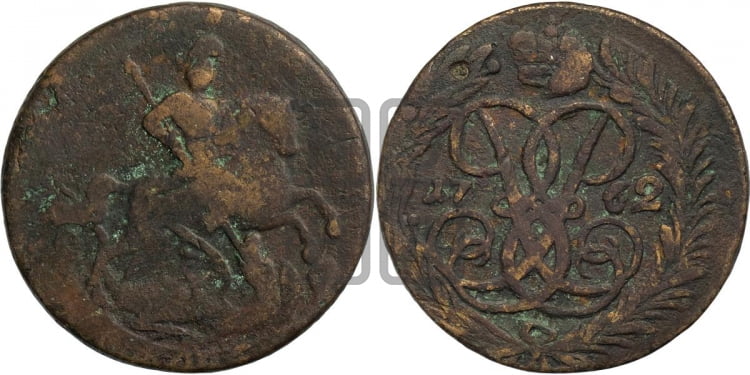 2 копейки 1762 года (гурт сетчатый)