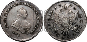 Полтина 1745 года ММД (ММД под портретом)