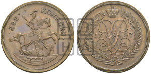 2 копейки 1757 года (гурт сетчатый). Новодел.