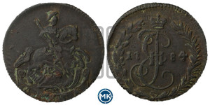 Денга 1784 года КМ (КМ, Сузунский монетный двор)