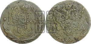 5 копеек 1767 года СПМ (СПМ, Санкт-Петербургский монетный двор)