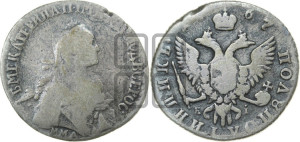 Полуполтинник  1767 года ММД/EI (без шарфа на шее)