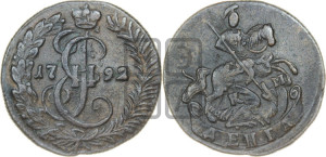 Денга 1792 года КМ (КМ, Сузунский монетный двор)