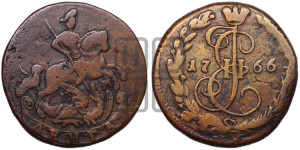 Денга 1766 года ЕМ (ЕМ, Екатеринбургский монетный двор)