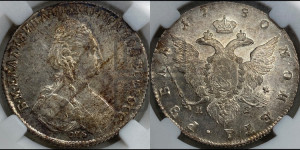 1 рубль 1780 года СПБ/ИЗ (новый тип)