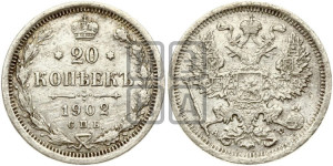 20 копеек 1902 года СПБ/АР