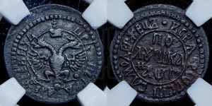 Полушка 1703 года (все разновидности с редкостью R1)