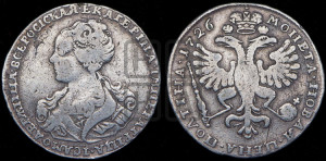 Полтина 1726 года (Портрет влево, бюст внутри надписи)