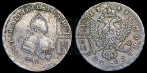 Полтина 1747 года ММД (ММД под портретом)