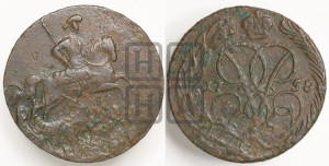 Копейка 1758 года (с вензелем Елизаветы I)