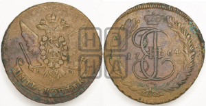 5 копеек 1764 года ММ (ММ, Красный  монетный двор)