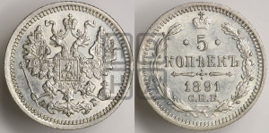 5 копеек 1891 года СПБ/АГ
