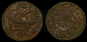 Полушка 1731 года (крест державы простой)