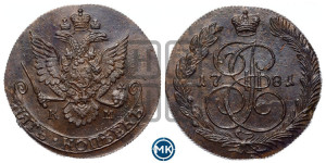 5 копеек 1781 года КМ (КМ, Сузунский монетный двор)