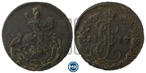 Денга 1784 года КМ (КМ, Сузунский монетный двор)