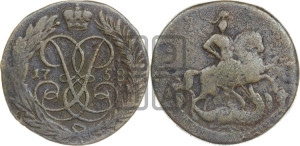 2 копейки 1758 года (гурт сетчатый)