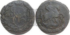 2 копейки 1765 года ЕМ (ЕМ, Екатеринбургский монетный двор)