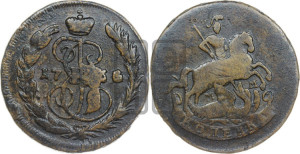 1 копейка 1766 года ММ (ММ или без букв, Красный  монетный двор)