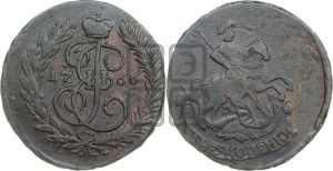 2 копейки 1766 года ММ (ММ, Красный  монетный двор)