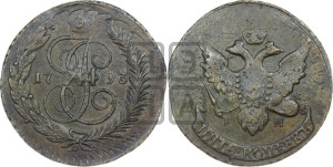 5 копеек 1793 года ЕМ (Павловский перечекан)