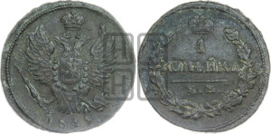 1 копейка 1819 года КМ/АД (Орел обычный, КМ, Сузунский двор)