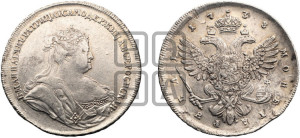 1 рубль 1738 года (петербургский тип, без СПБ, петербургский орел)