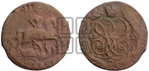 Копейка 1758 года (с вензелем Елизаветы I)