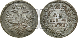 Денга 1731 года (крест державы узорчатый)