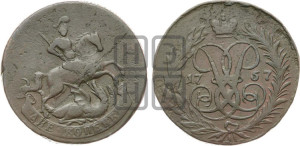 2 копейки 1757 года (гурт сетчатый)