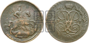 2 копейки 1757 года (гурт сетчатый)