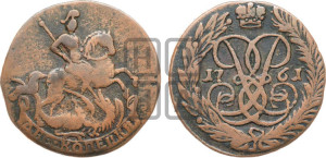 2 копейки 1761 года (гурт сетчатый)
