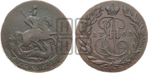 2 копейки 1763 года ММ (ММ, Красный  монетный двор)