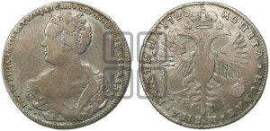 Полтина 1726 года СПБ (Портрет влево, бюст разделяет надпись)