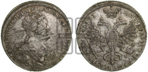 Полтина 1727 года СПБ (бюст разделяет надпись)