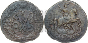 Копейка 1758 года (с вензелем Елизаветы I)