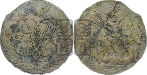 2 копейки 1758 года (гурт сетчатый)