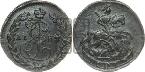 Денга 1784 года КМ (КМ, Сузунский монетный двор)