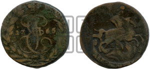 2 копейки 1765 года ЕМ (ЕМ, Екатеринбургский монетный двор)