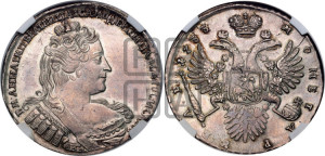 1 рубль 1733 года (без броши на груди, разновидности не отмеченные редкостью)