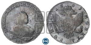 1 рубль 1749 года СПБ (СПБ под портретом)