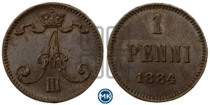 1 пенни 1884 года