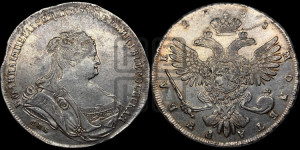 1 рубль 1738 года СПБ (петербургский тип, СПБ под рукавом)