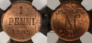1 пенни 1909 года