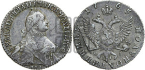 Полуполтинник  1765 года ММД/EI (с шарфом на шее)