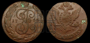 5 копеек 1763 года СПМ (СПМ, Санкт-Петербургский монетный двор)