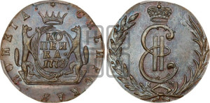 1 копейка 1773 года КМ (для Сибири). Новодел.