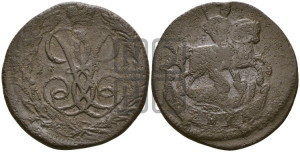 Денга 1760 года (с вензелем Елизаветы I)